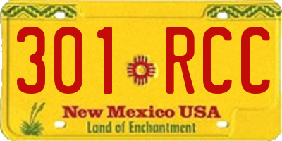 NM license plate 301RCC