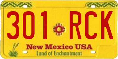 NM license plate 301RCK