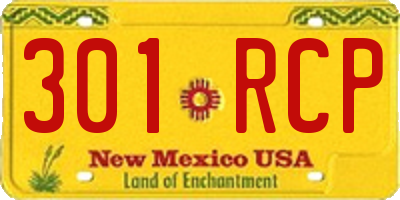 NM license plate 301RCP