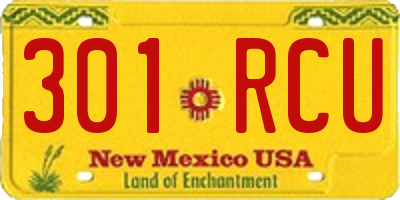 NM license plate 301RCU