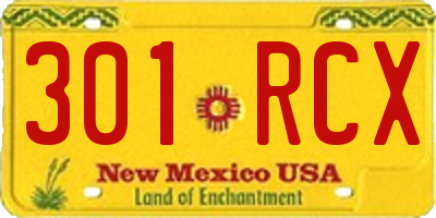NM license plate 301RCX