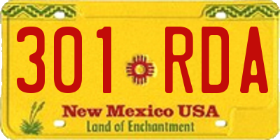 NM license plate 301RDA