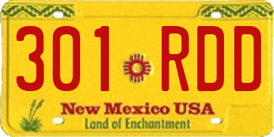 NM license plate 301RDD