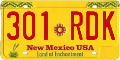 NM license plate 301RDK