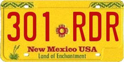 NM license plate 301RDR