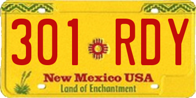 NM license plate 301RDY