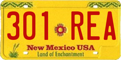 NM license plate 301REA