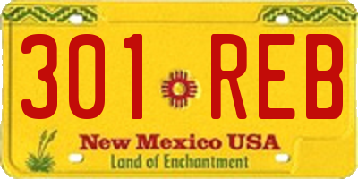 NM license plate 301REB