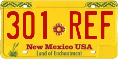 NM license plate 301REF