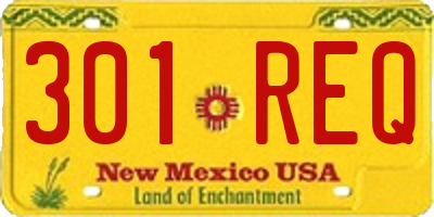 NM license plate 301REQ
