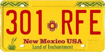 NM license plate 301RFE