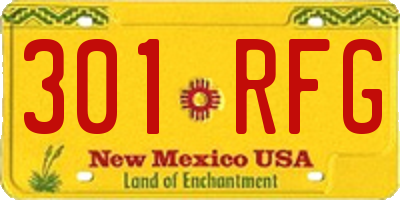 NM license plate 301RFG