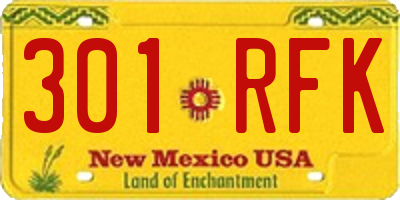 NM license plate 301RFK