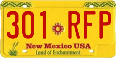 NM license plate 301RFP