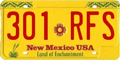 NM license plate 301RFS