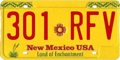 NM license plate 301RFV