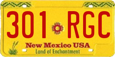 NM license plate 301RGC