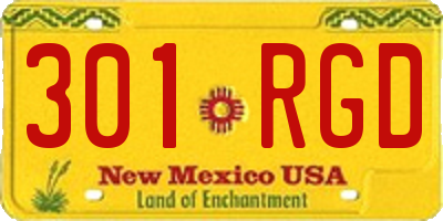 NM license plate 301RGD
