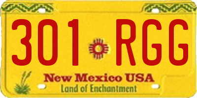 NM license plate 301RGG