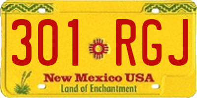 NM license plate 301RGJ