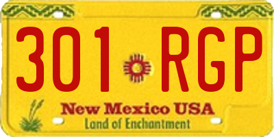 NM license plate 301RGP