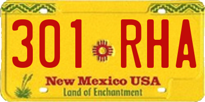 NM license plate 301RHA