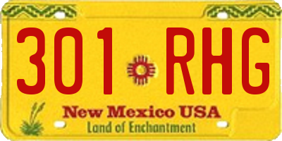 NM license plate 301RHG