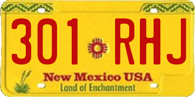 NM license plate 301RHJ