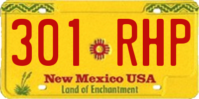 NM license plate 301RHP