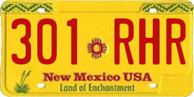 NM license plate 301RHR