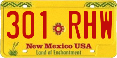 NM license plate 301RHW