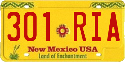 NM license plate 301RIA