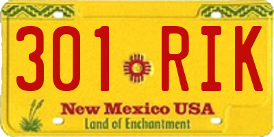 NM license plate 301RIK