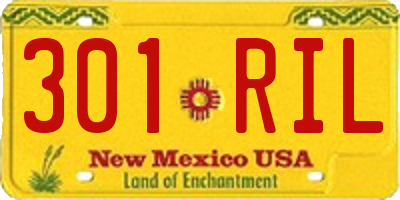 NM license plate 301RIL