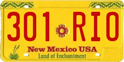 NM license plate 301RIO