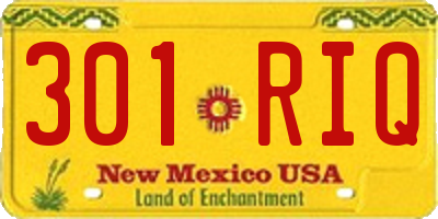 NM license plate 301RIQ