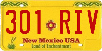 NM license plate 301RIV
