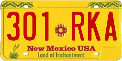 NM license plate 301RKA