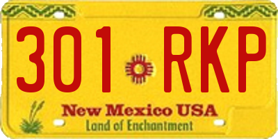 NM license plate 301RKP
