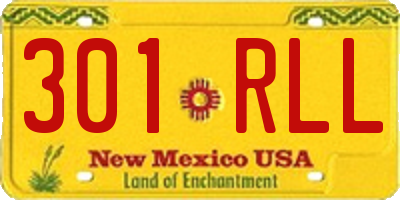 NM license plate 301RLL