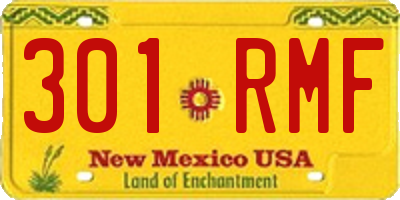 NM license plate 301RMF