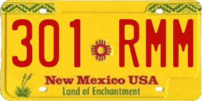 NM license plate 301RMM