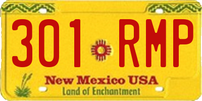 NM license plate 301RMP