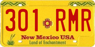 NM license plate 301RMR