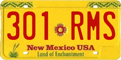 NM license plate 301RMS
