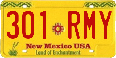 NM license plate 301RMY