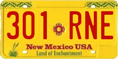 NM license plate 301RNE