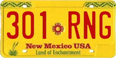 NM license plate 301RNG