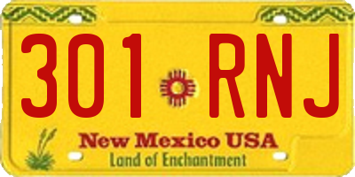 NM license plate 301RNJ