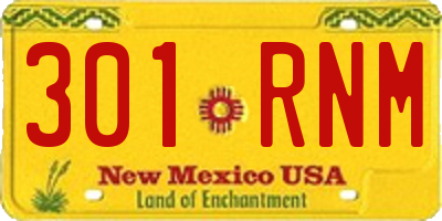 NM license plate 301RNM